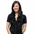 6' Black Feather Boa with Silver Tinsel